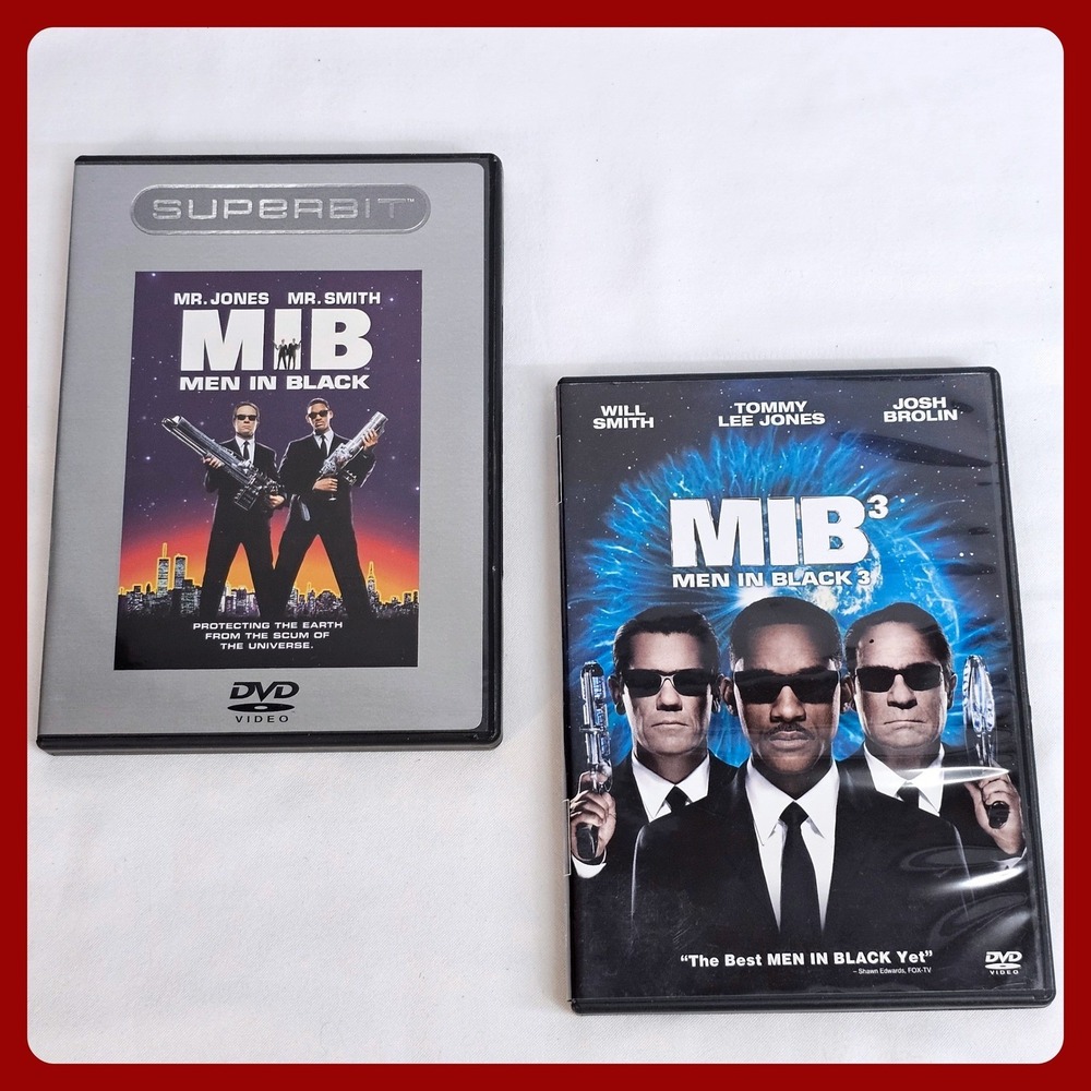 MIB Men in Black Superbit‎ DVD & Men in Black 3 Will Smith Sci-Fi Movie Bundle